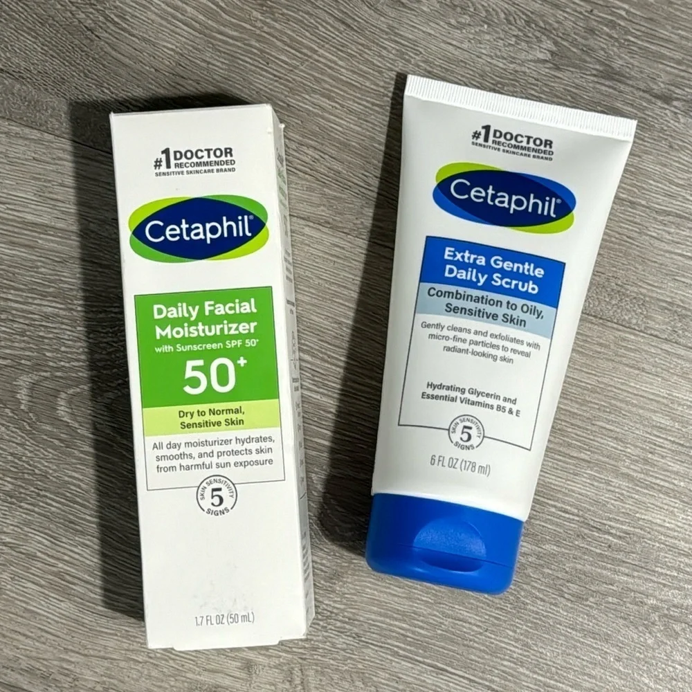 Cetaphil Daily Scrub and Facial Moisturizer SPF 50 Women’s Skincare NEW